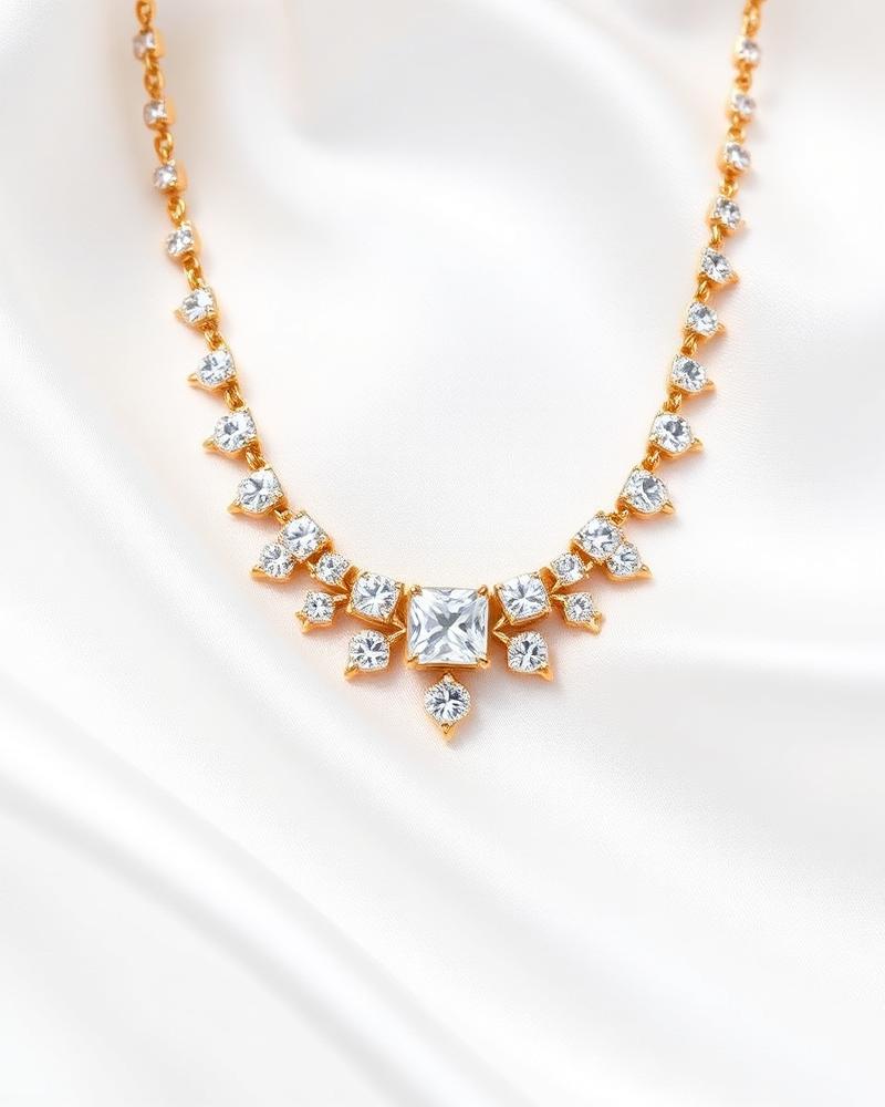 Celestine 18K Gold Diamond Riviera Necklace